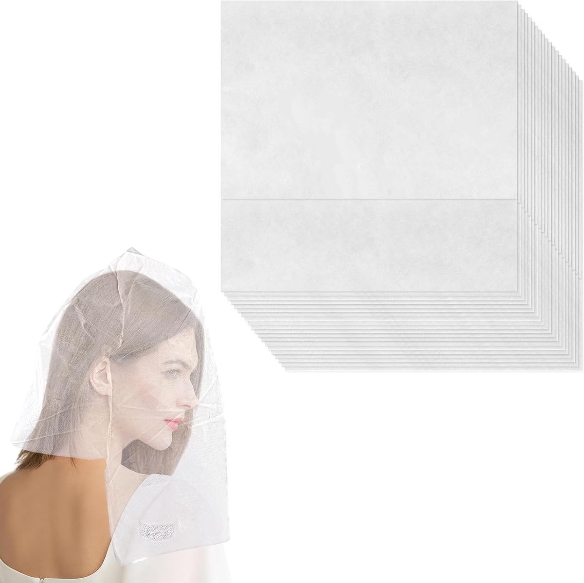 20 Stuks Wegwerp Make-up Beschermkap, Ademend Hoofdbedekking voor Make-up, Bescherming voor Huid en Kleding, Ideaal voor Bruiloften en Feestjes