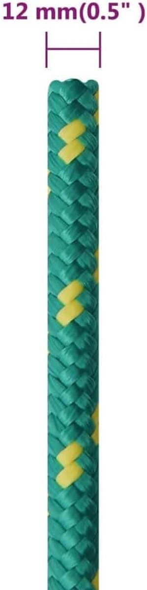Boottouw Groen - Bevestigingstouw - Boot Vastmaken - Drijvend Materiaal - 12 mm Dikte - Groen