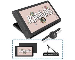 Emvae Huion Kamvas 13 Gen 3 - Grafische Tablet met Scherm - 13,3 inch FHD - 16K Drukniveaus - Zwart - Met Standaard