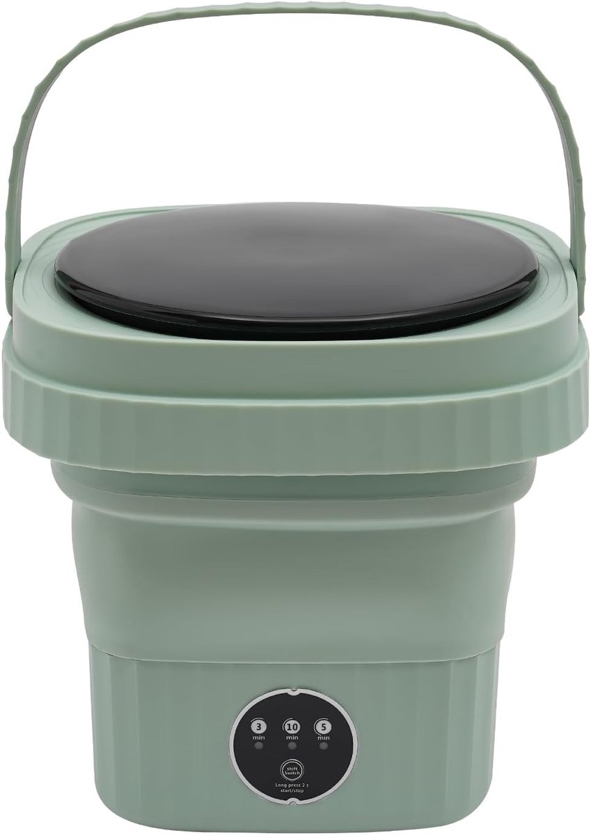 Opvouwbare mini-wasmachine Draagbare wasautomaat Kleine wasjes doen Hygiënische dieptereiniging 16 kg capaciteit Groen