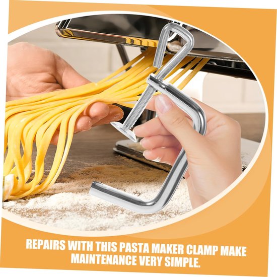 Pastamachine Onderdelen - Accessoires Set - Zelf Pasta Maken - Verstelbare Klem - 2 Stuks - Zilver van Pastamachine — afbeelding 5