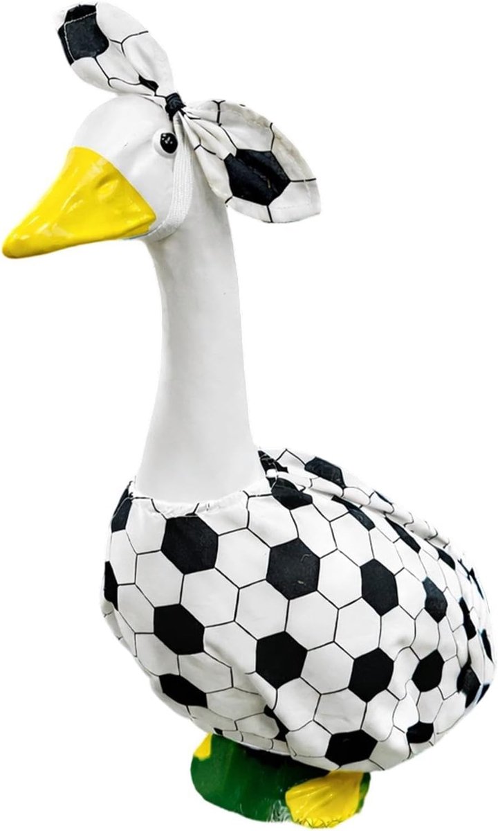 Ganzen Voetbal Outfit - Tuinfiguur Kleding - Feestelijke Decoratie - Snel Aantrekkelijk - 58 cm - Multicolor