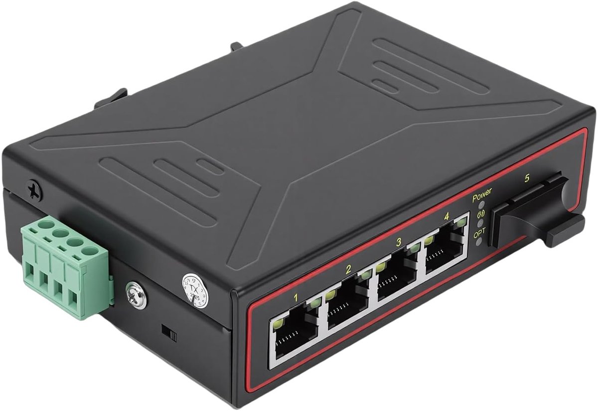 Industriële Media Converter - Ethernet Glasvezel - Netwerk Uitbreiding - Lange Afstand Transmissie - 120 km - Metaal