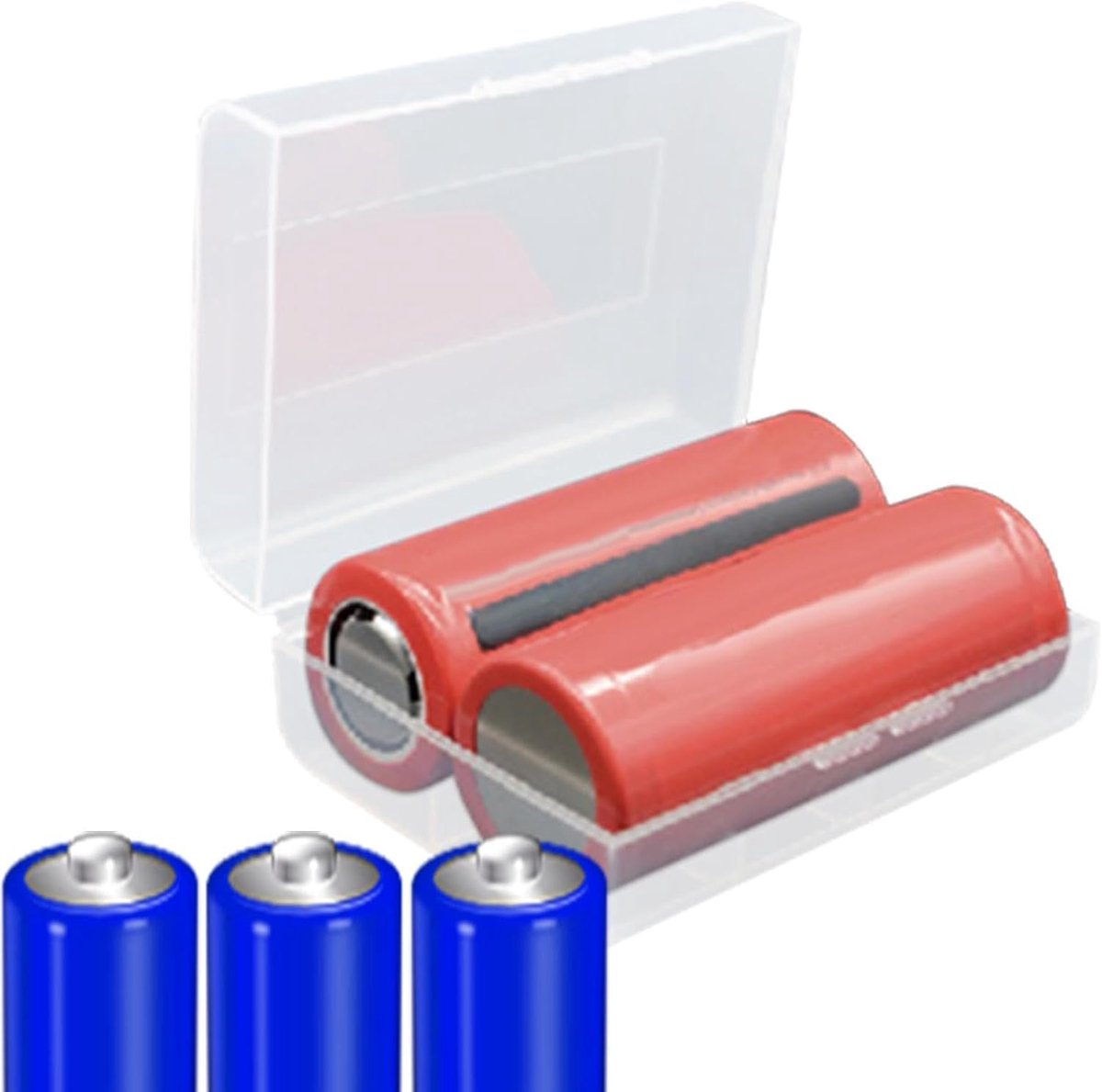 Batterij Opbergdoos - Batterij Houder - Batterijen Organiseren - Duidelijk Kijkvenster - Compact Formaat - Transparant