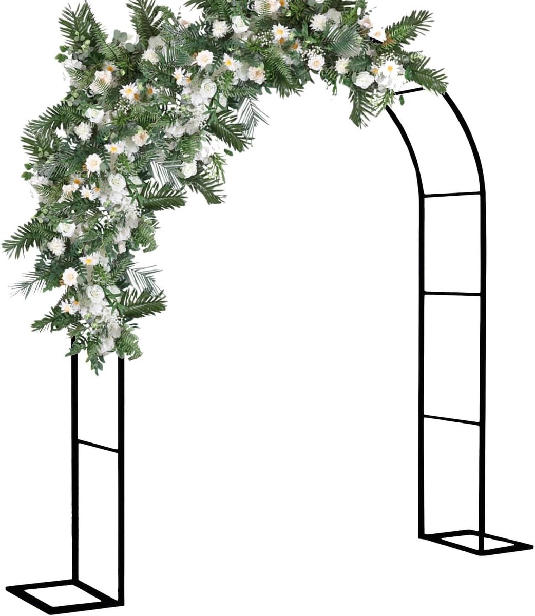 Metalen Tuinprieel - Rozenboog Buiten - Ceremonies Versieren - Verstelbare Breedte - Tot 3.5 Meter - Zwart