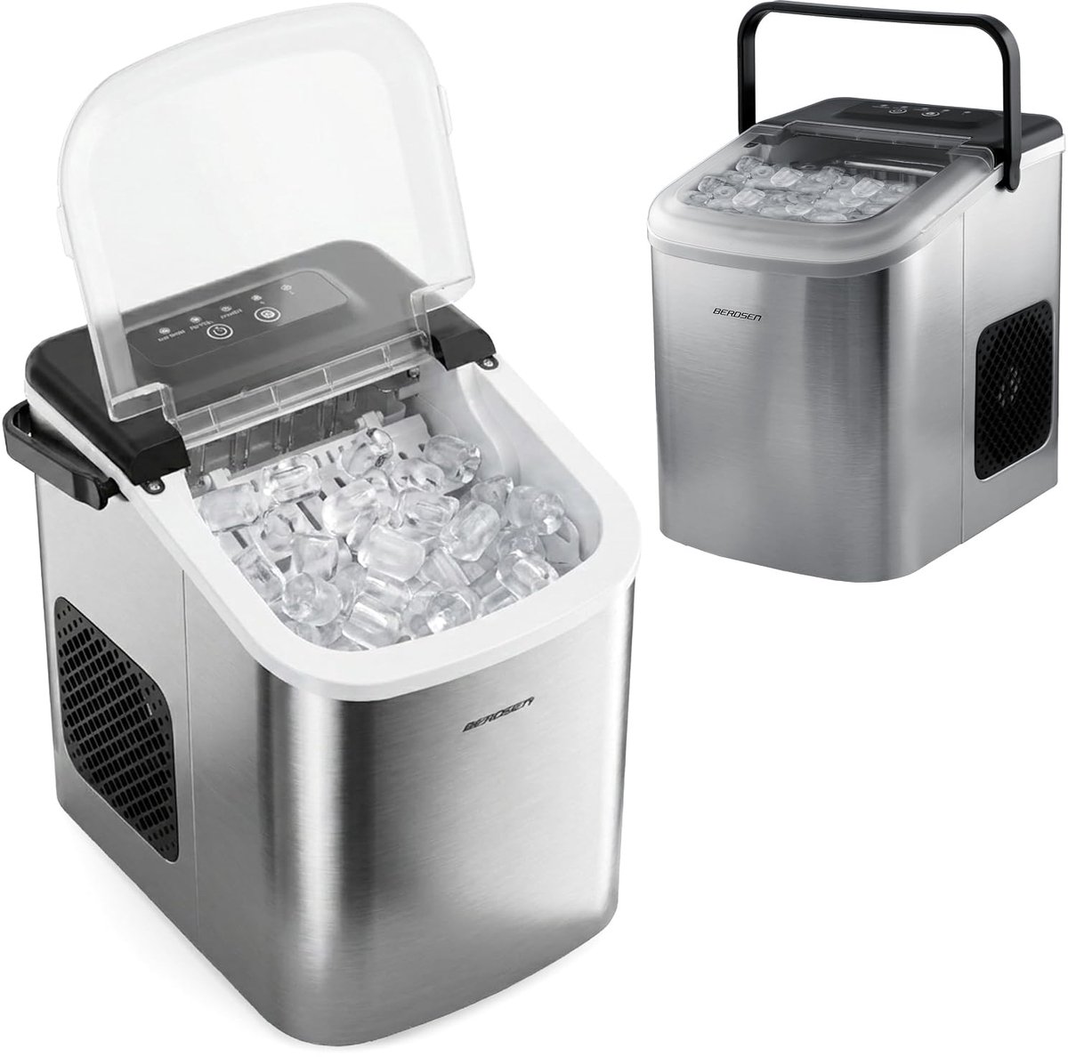 IJsblokjesmachine - IJsblokjesmaker - Dranken Koelen - 9 IJsblokjes Snel - 12 kg Per Dag - Zilver
