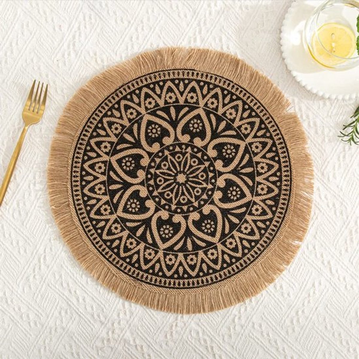 Cosensi - Dailygoods - Dailygoody - Rond geweven placemats, boho placemats, jute