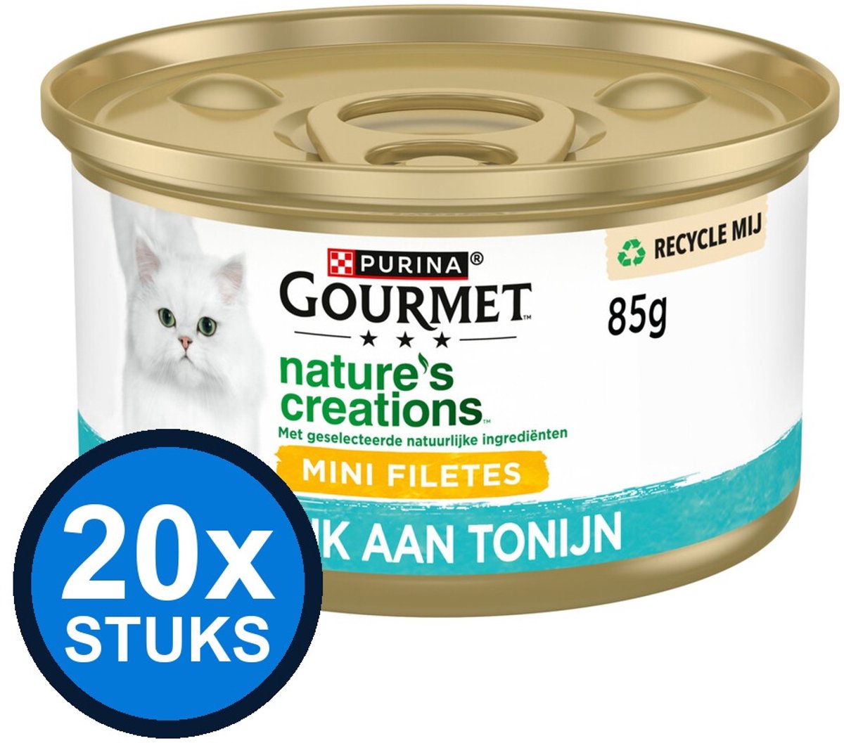 Gourmet Gourmet - Nature's Creations Mini Filets Tonijn - Kattenvoer Natvoer - 85g