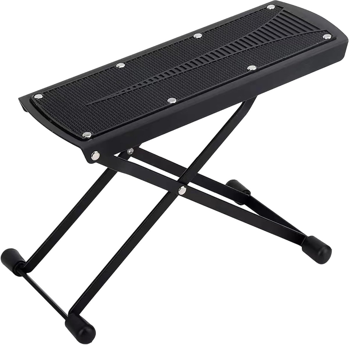 Opvouwbare Voetsteun - Pedicure Kruk - Voetverzorging Thuis - 6 Hoogte-instellingen - 25 cm - Zwart