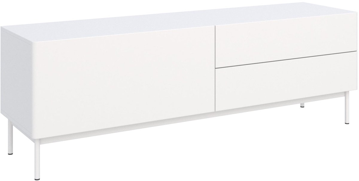 Selsey Olio – TV-meubel met 1 klep en 2 lades - Wit - 160cm