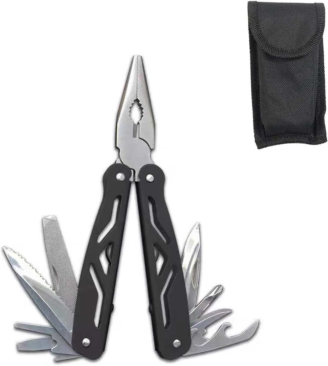 Stalen Multitool - Vouwgereedschap - Outdoor Klussen - Volledig Staal - 16 cm - Zwart