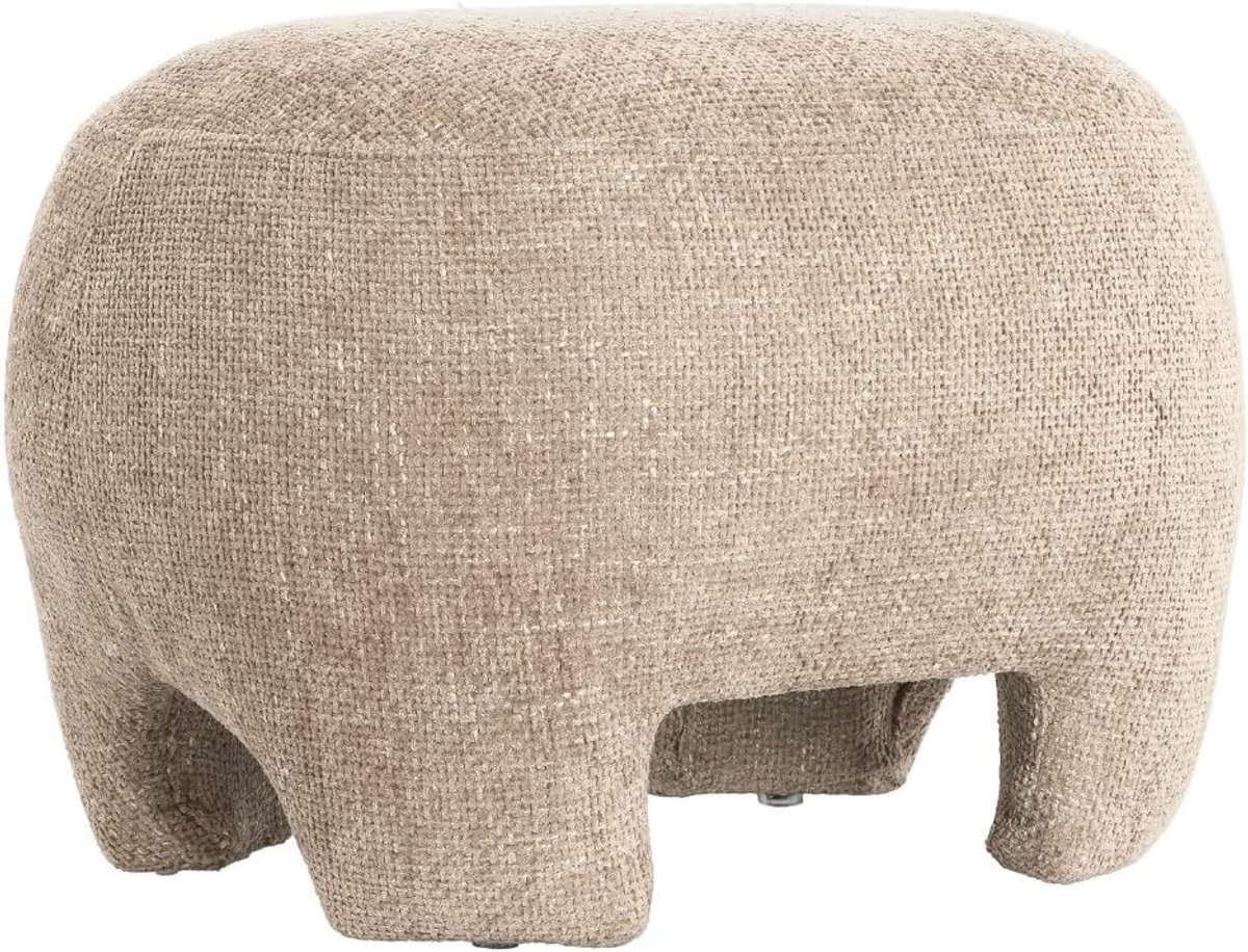 Zitkussen Poef - Voetenbankje Ottomaan - Extra Zitplek - Zacht Gevoel - 53x41x38cm - Bruin