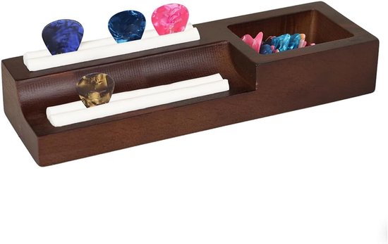 Plectrum Houder - Houten Opbergdoos - Muziek Opslag - Eikenhout Design - 10 Sleuven - Natuurlijk Hout — afbeelding 3