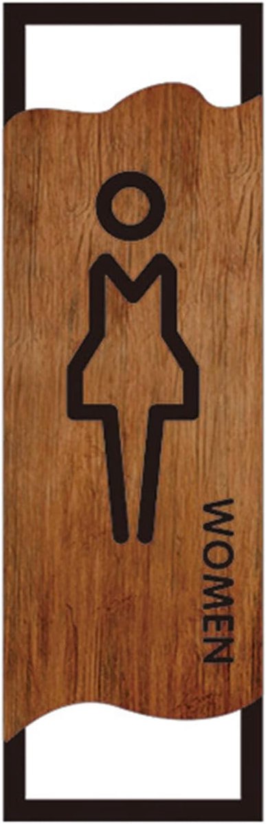Toiletbord Acryl - WC Bord Deurbord - Locatie Aangeven - 3D Pictogrammen - 8x25cm - Zwart