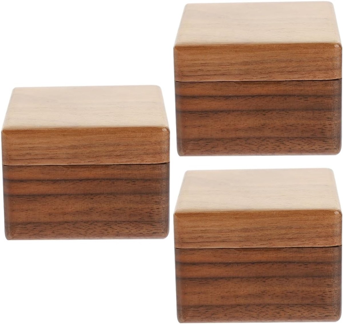 Houten Ring Organisator - Sieraden Houder - Sieraden Opbergen - Compact Lichtgewicht - 3 Delig - Walnoot