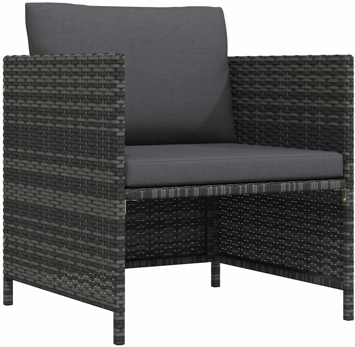 Tuinbank - Outdoor bank - Buiten Zitten - Weerbestendig Rotan - 60 x 60 x 60 cm - Antraciet Grijs