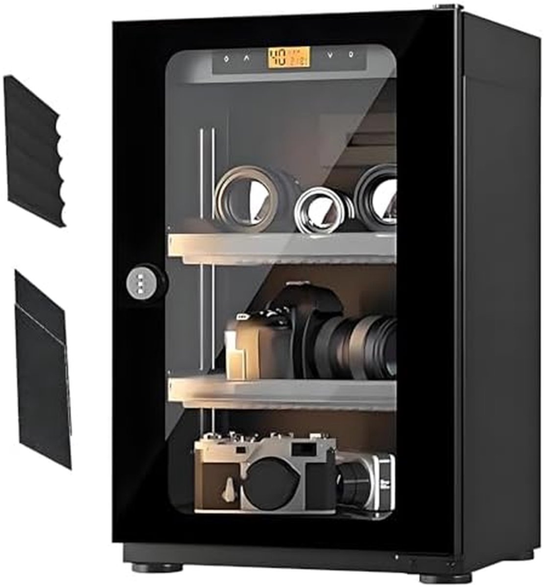 Digitale Droogbox - Vochtbestendige Kast - Apparatuur Beschermen - Precisie Vochtigheidsregeling - 34 cm Breed - Zwart