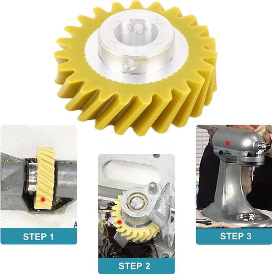 Mixer Tandwiel Vervanging - Keukenmachine Onderdeel - Apparaat Repareren - Roestvrij Staal Nylon - 4x4cm - Niet gespecificeerd — afbeelding 2
