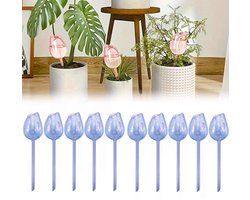 Set van 10 duurzame zelfbewaterende pinnen – Automatische bewateringspinnen voor planten – Geschikt voor potplanten en tuinen – Druppelirrigatiepinnen met punt – Zelfbewateringssysteem voor binnen en buiten – 24 x 4,5 cm