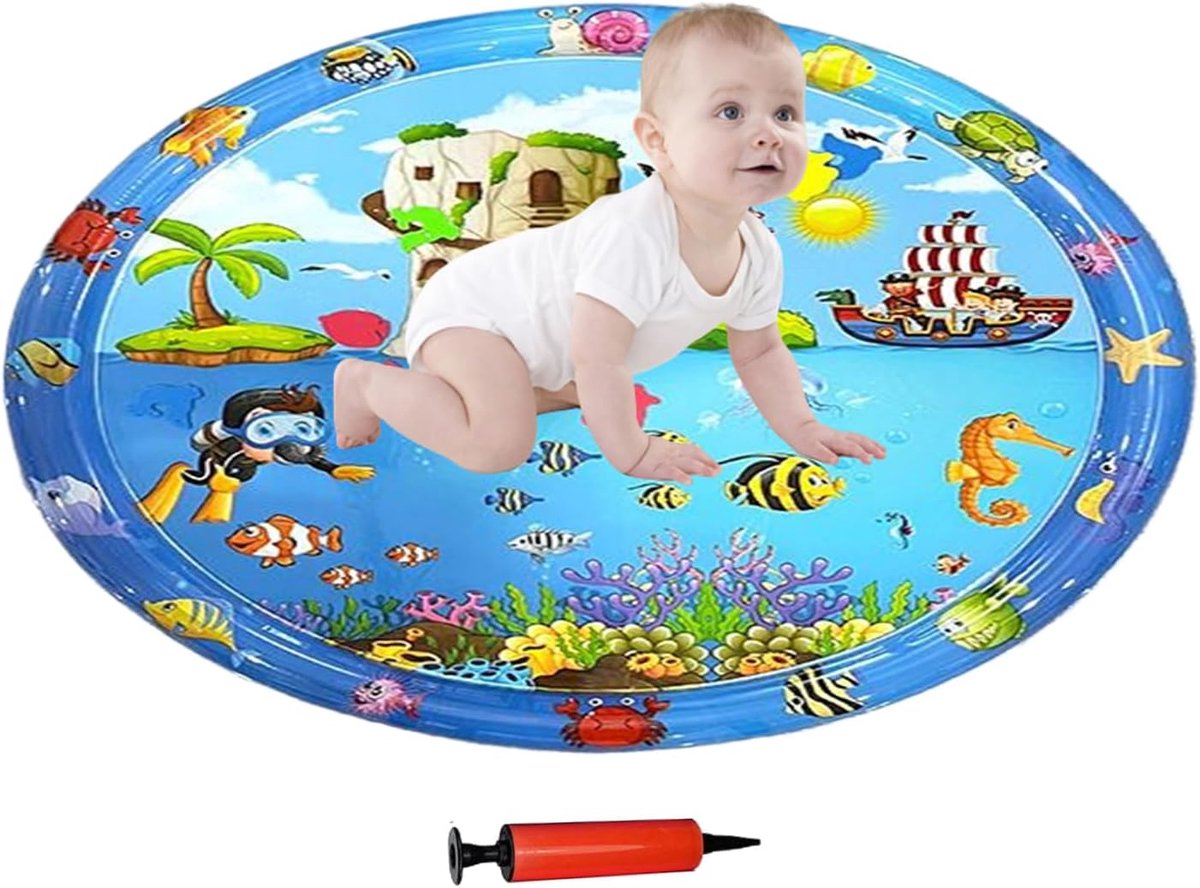 Katten Waterbed Speelmat - Koelmat Interactief - Huisdier Koelen - Zonder Stroom - 99x99 cm - Blauw
