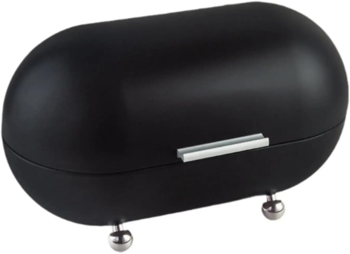 Broodtrommel - Brooddoos Keuken - Brood Vers Houden - Luchtstroomsysteem - 34x19x20 cm - Zwart