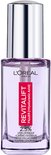 L'Oréal Paris Revitalift Filler Oogserum met 2.5% hyaluronzuur en cafeïne in een helder paars flesje met zilveren dop.
