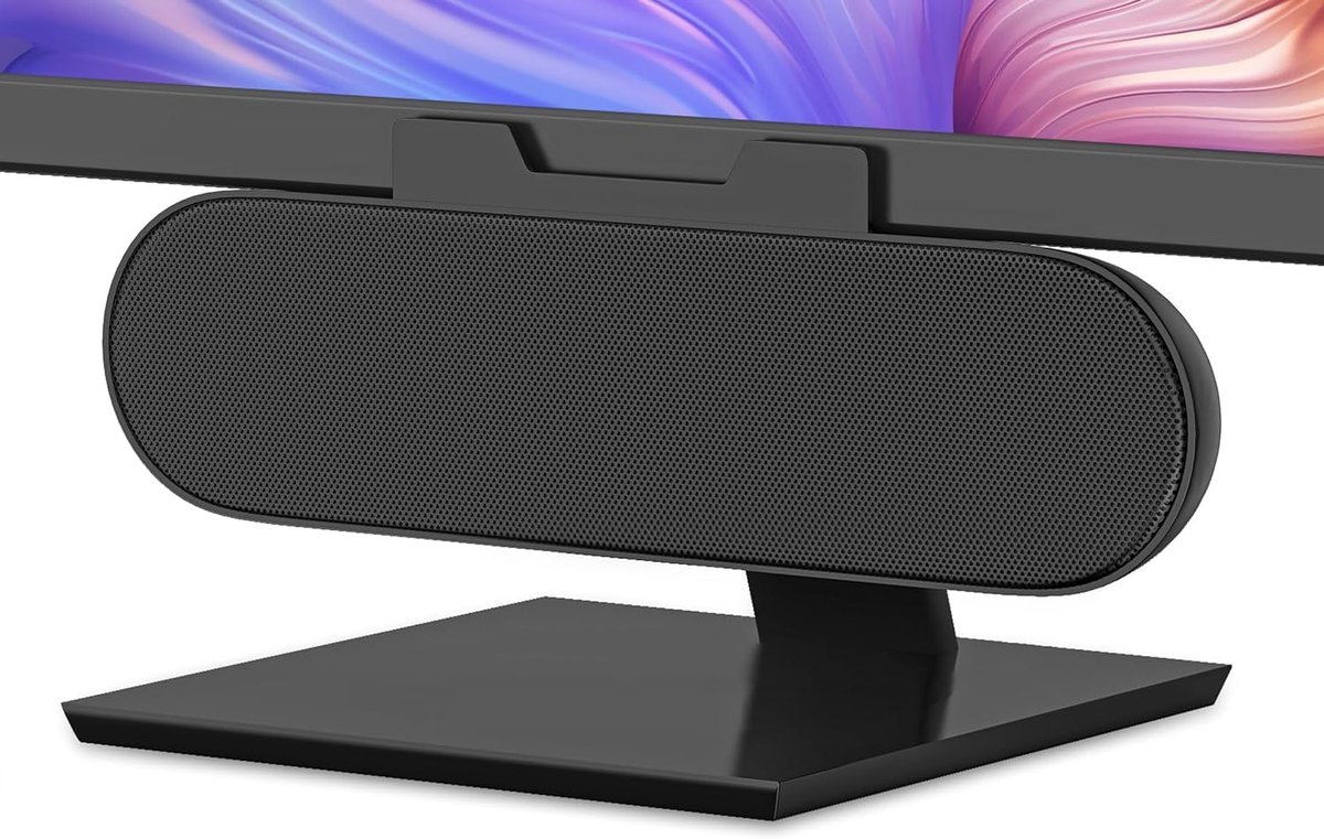 PC Speaker - Mini Soundbar - Desktop Geluid - Clip-on Ontwerp - 24.4 cm - Zwart