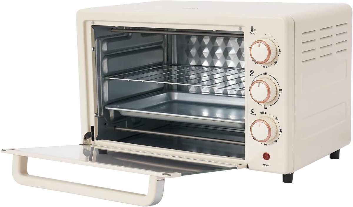 Elektrische Oven - Mini Oven - Bakken en Grillen - Instelbare Temperatuur - 22 Liter - Wit
