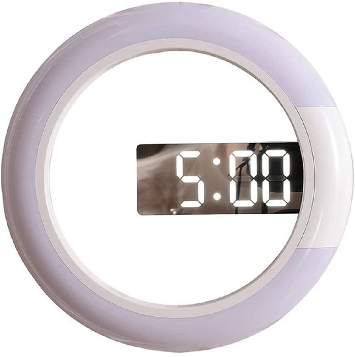 Store_7 - 12 inch wandklok - LED-spiegel klok - Multifunctioneel ontwerp - Zwart