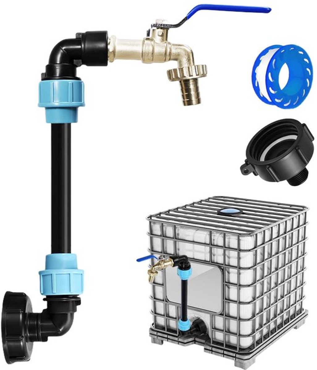 Dailygoods - Duurzame Waterafvoer - IBC Gooseneck Tap - Efficiënte Regenwaterafvoer