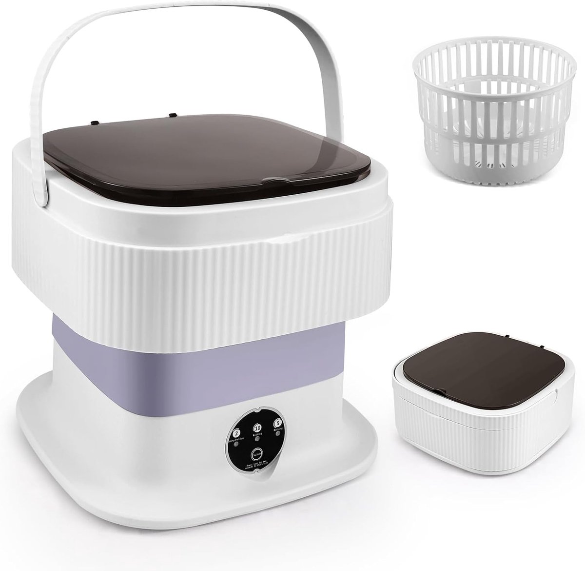 Mini Wasmachine Reiswasmachine Camping Kleine Wasjes Inklapbaar Design 11 Liter Paars