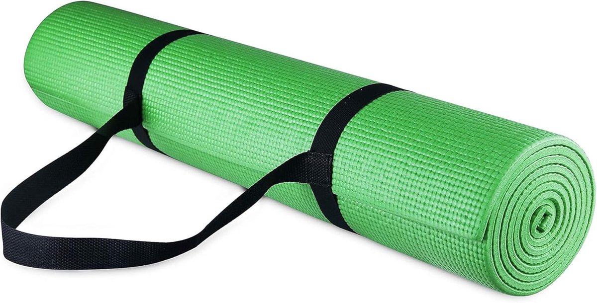 Oefenmat - Fitnessmat Yogamat - Thuis Sporten - Hoge Dichtheid Schuim - 173 x 61 cm - Groen