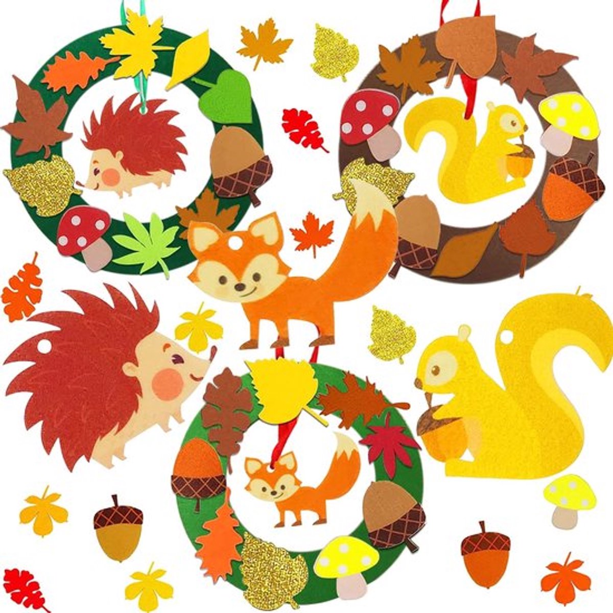 Vt products - Knutselset voor kinderen - Herfstkransen - Creatief en leerzaam
