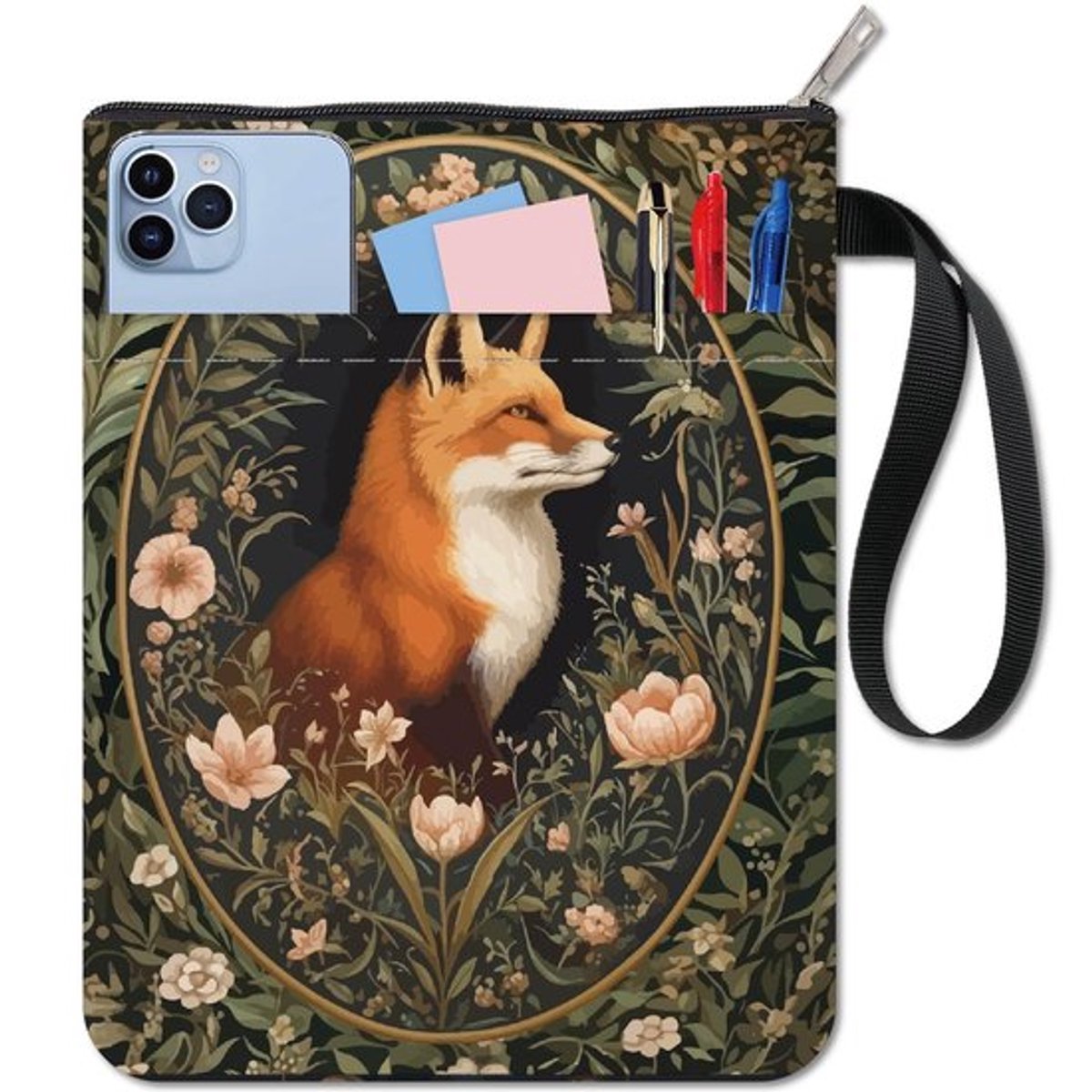Dailygoods - Vos boekomslag - Kleurrijk dier - Wasbaar en herbruikbaar - 11 x 8,6