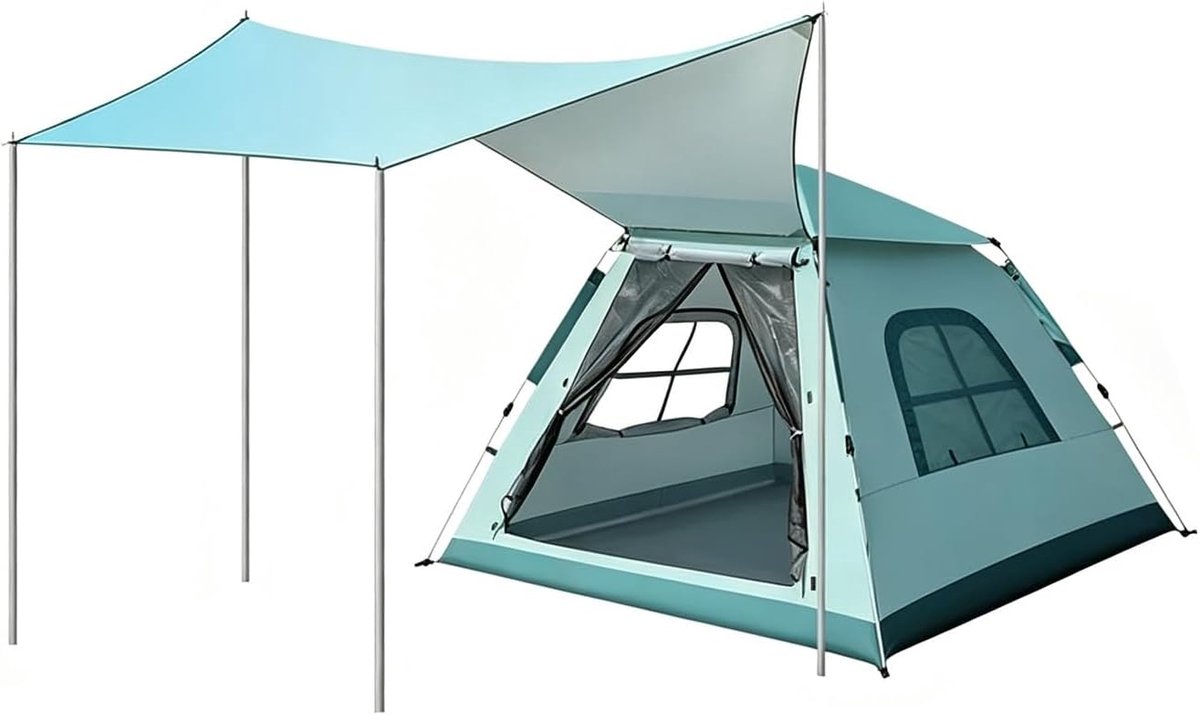 Kampeertent - Outdoor Tent - Kamperen - Automatisch pop-up - 3-4 personen - Blauw