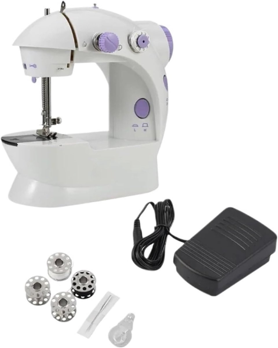 Mini Naaimachine - Draagbare Machine - Kleine Reparaties - Met Voetpedaal - Compact Ontwerp - One Color