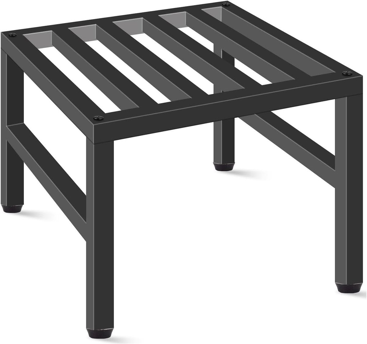 Plantenstandaard Metaal - Bloempot Plank - Planten Presenteren - Antislip Stabiliteit - 30.5 x 30.5 x 20.3 cm - Zwart