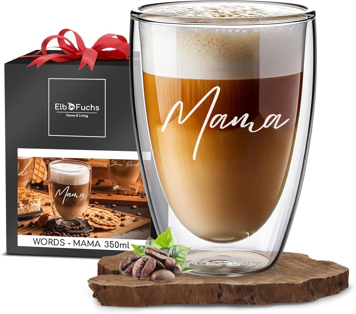 Dubbelwandig Latte Macchiato Glas - Borosilicaatglas - Thermisch - Voor Mama - 350ml