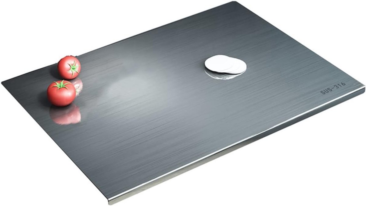 Werkblad Beschermer - Snijplank Rand - Keuken Werk - Roestvrij Staal 316 - 50x80cm - Zilverkleurig