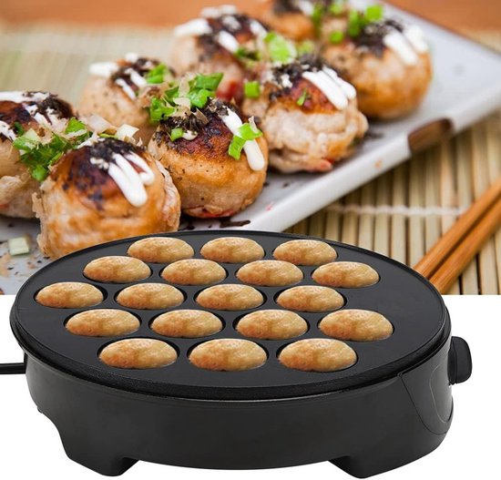 Dailygoods - Takoyaki-machine - Elektrische keukenmachine - 18 gaten non-stick - Zwart - Japanse takoyaki - Perfect voor snacks - Geschikt voor fruit... van Dailygoods — afbeelding 4
