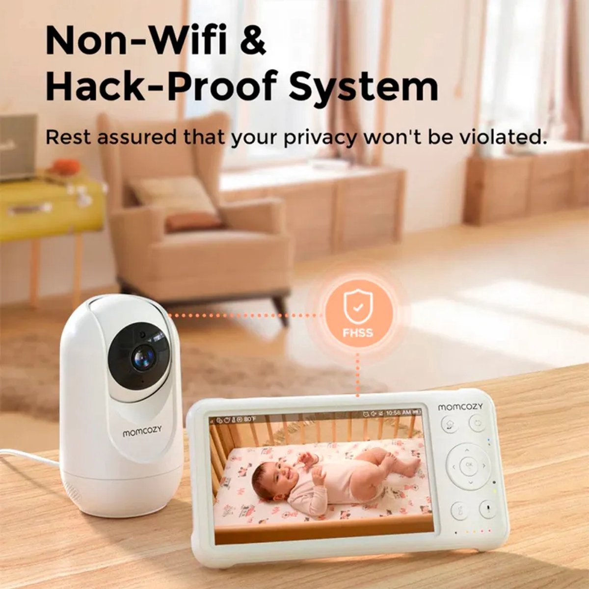Momcozy video babyfoon, 5 inch thumbnail 3