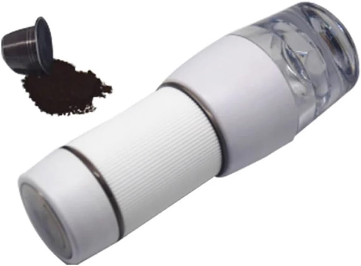 Draagbaar Koffiezetapparaat Mini Espresso Maker Reizen en Buiten Handpers Extractie 100 ml Capaciteit Wit