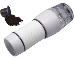 Draagbaar Koffiezetapparaat - Mini Espresso Maker - Reizen en Buiten - Handpers Extractie - 100 ml Capaciteit - Wit