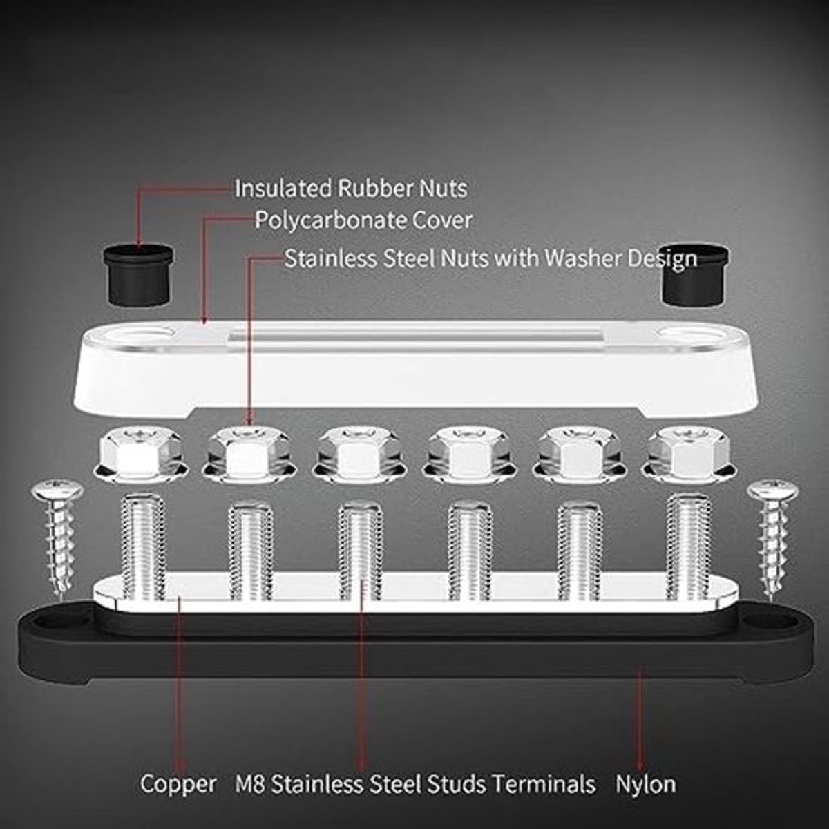 Vt products - Stroomverdeelblok - Batterijrail - 2-delig - 150a - M8
