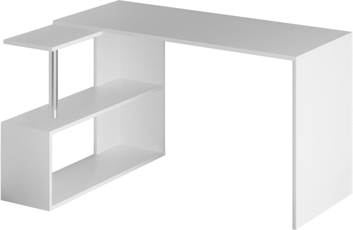 Houten Studiebureau - Bureau met laden - Studeren en werken - Rechthoekige vorm - 130 x 94 x 74 cm