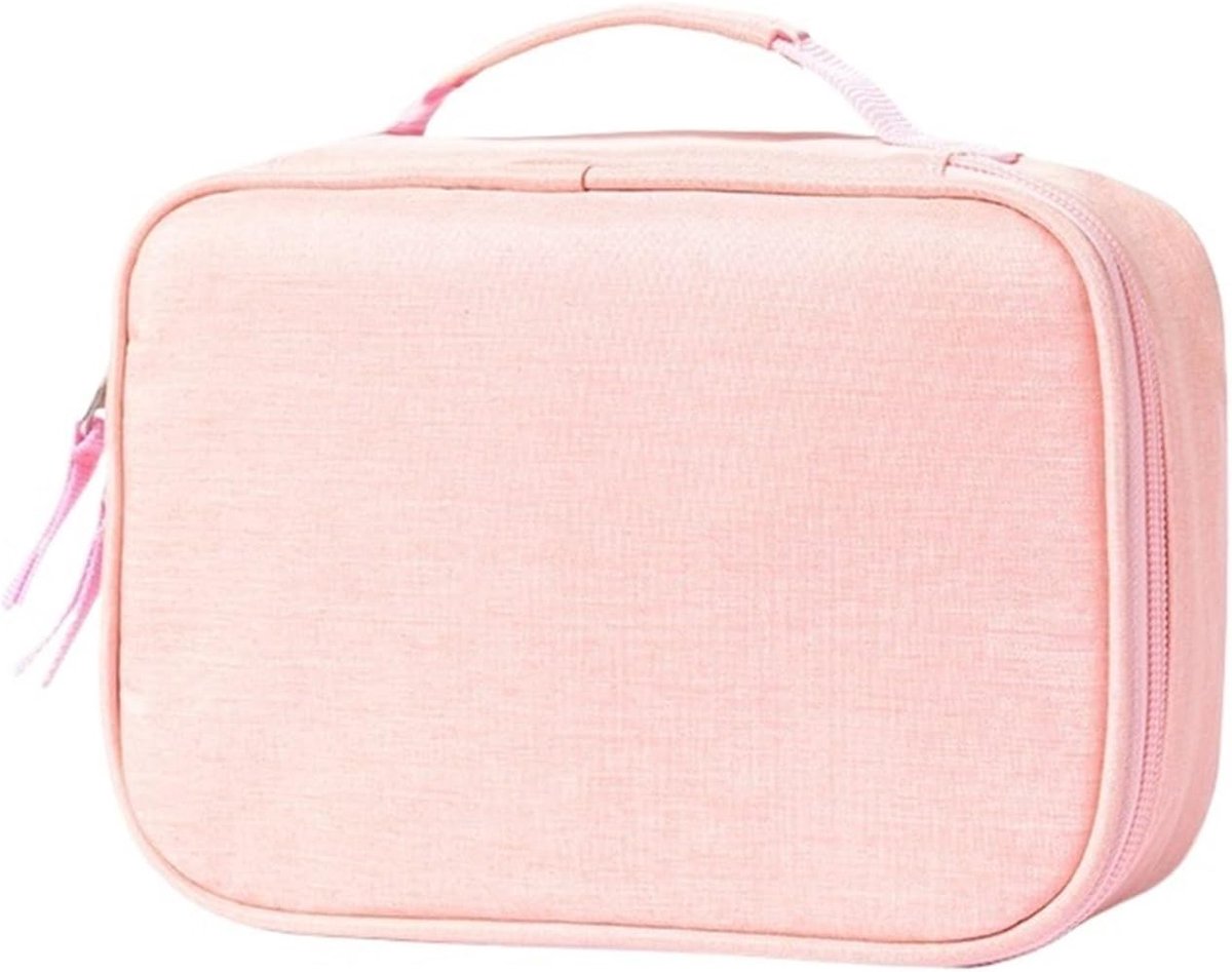 Opbergtas Kleurpotloden - Etui Houder - Creatief Organiseren - 72 Gaten Capaciteit - 22 x 16.5 x 7.5 cm - Roze