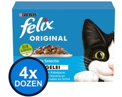 4x Felix - Original Vis Selectie in Gelei - Kattenvoer Natvoer - doos 12x85g