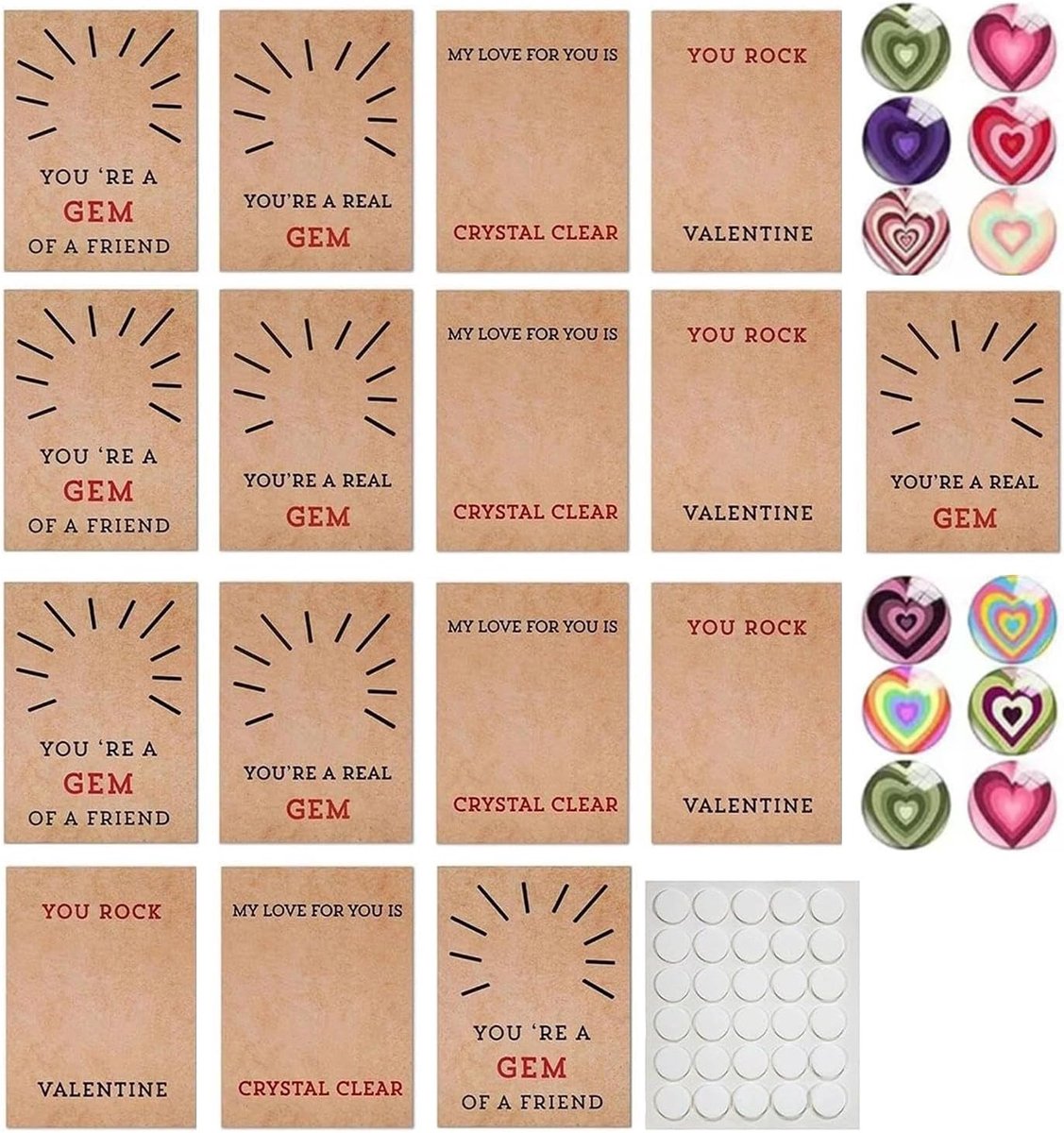 Wenskaarten Set - Feestkaarten Kinderen - Vriendschap Tonen - Hartvormig Design - 12 Stuks - Uniek