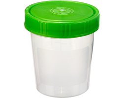 Urine potjes met deksel - 30 stuks - 100ml - lege potjes groene schroefdeksel -