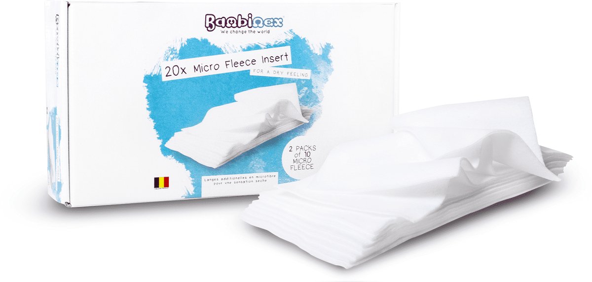 Inleggers wasbare luiers Bambinex - 20 stuks | Fleece | Extra zacht
